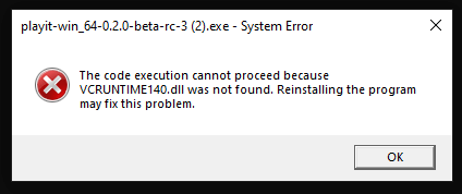 vcruntime error